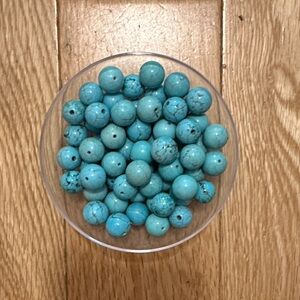 Turquoise colored beads - qty 62